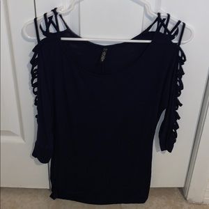 Dark blue long sleeve top